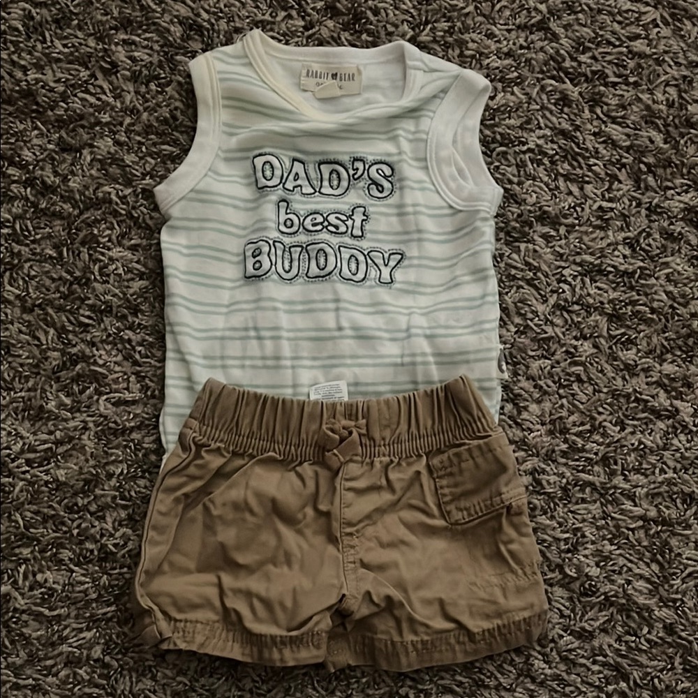 White and Tan Baby Outfit